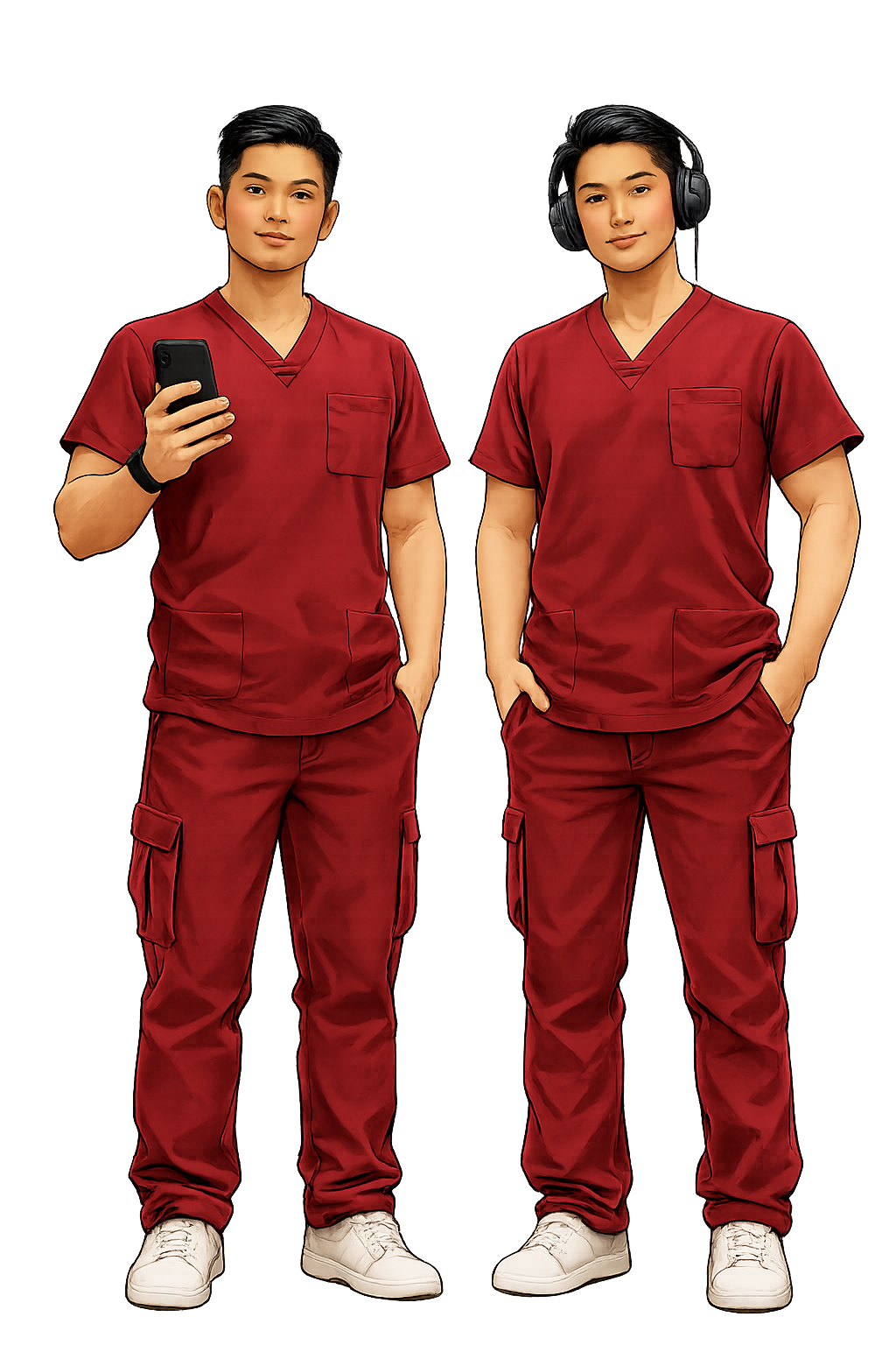 Two Asian South American male Twins